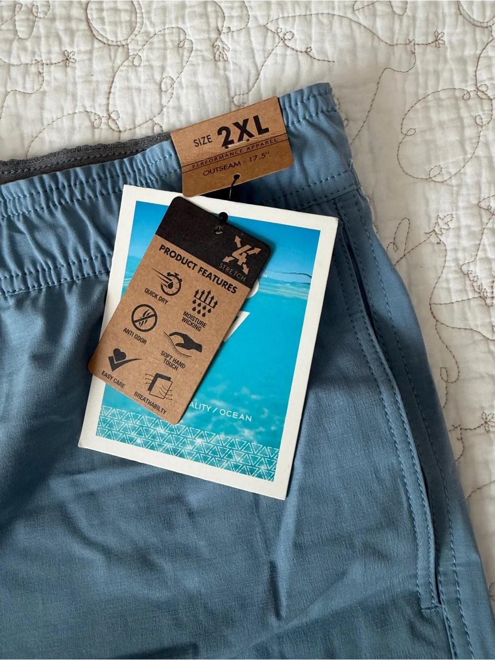 Kanu Surf Men’s Light Blue Swim Hybrids with Drawstring